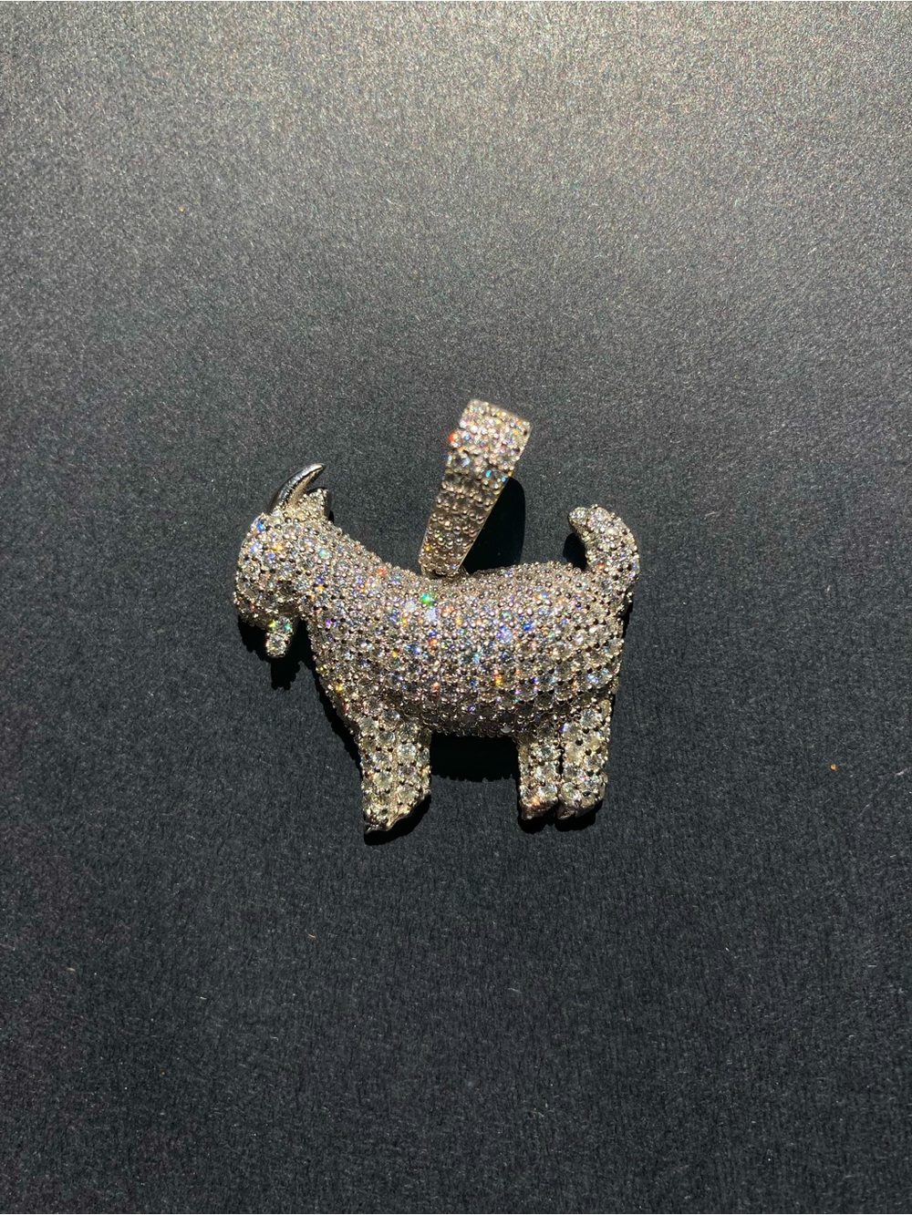 🐐✨ Moissanite 925 Sterling Silver Goat Pendant 💎 GRA Certificate Included ✨